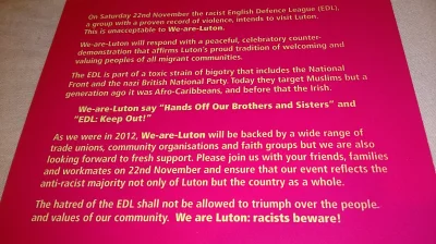 Z.....n - #rasizm #edl #anglia #luton

W sobotę przyjeżdża EDL, zatem kontr-protest m...
