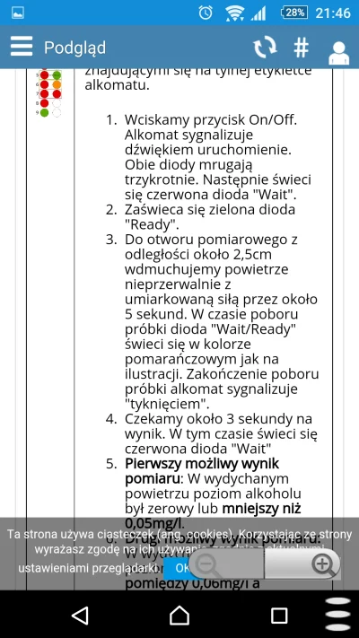 p.....e - Patrzcie na instrukcje. Zielona i czerwona oznacza ze wynik zerowy bądź pon...