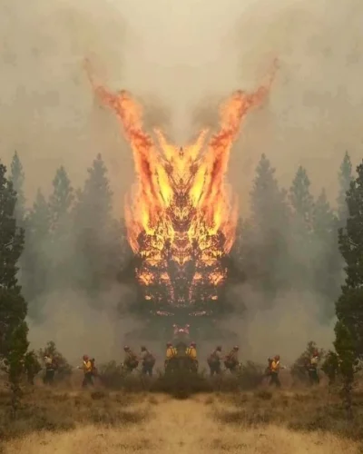 lukasz67 - Odbicie lustrzane zdjęcia zrobionego podczas pożaru lasów w Kalifornii #ea...
