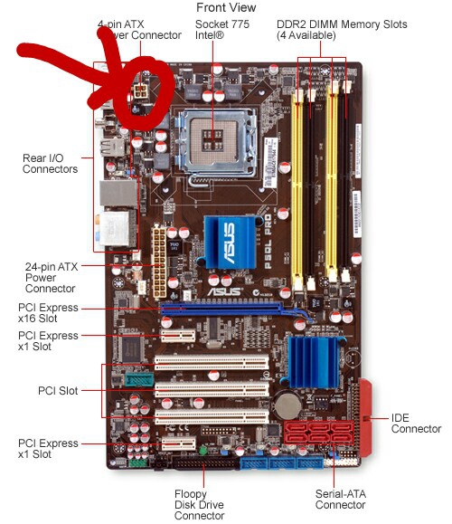 Asus p5b схема подключения usb