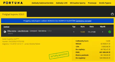 PlejBania - Postawił w zakładach bukmacherskich Fortuna na wynik 4:0 w meczu Liverpoo...