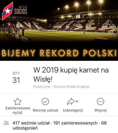 kcpi - Socios Wisła Kraków inicjuje akcję kupowania karnetów na rundę wiosenną. Czy M...