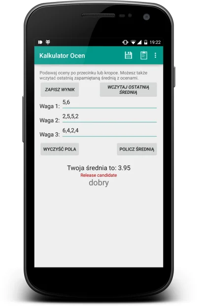 Marcin-n - @Marcin-n: Nowa wersja testowa mojej apki na androida. "Kalkulator Ocen" t...