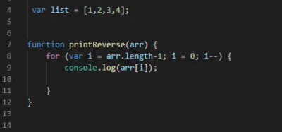 KwasneJablko - #javascript

co tu #!$%@?? po wpisaniu:

 printReverse(list)
 Undef...