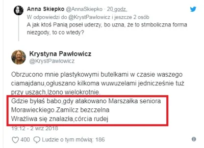 saakaszi - Pawłowicz do dziennikarki: 
 Gdzie byłaś babo... Zamilcz bezczelna.

XD ...
