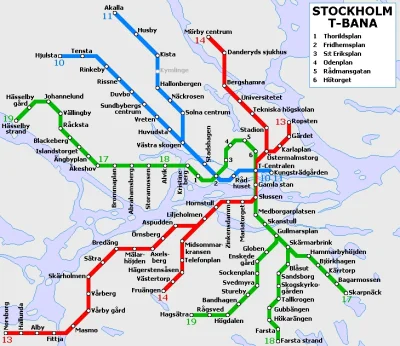 DownmiaN - Mapa metra sztokholmskiego, jak dla mnie bardzo przejrzysta i zrozumiała, ...