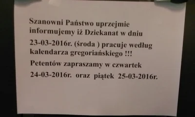 Kangel - W odpowiedzi na wczorajsze pytanie @rowhoo ("czy dziekanat będzie czynny tak...