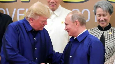 Kielek96 - Prezydent USA Donald Trump oraz Prezydent Rosji Władimir Putin podczas szc...