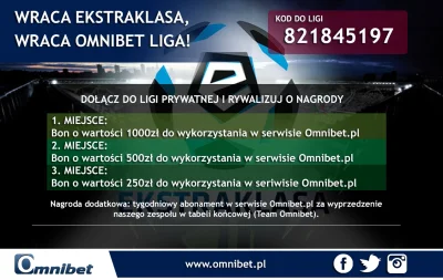 Omnibet - Wraca #Ekstraklasa, wraca Omnibet Liga! 
Zapraszamy do zabawy i rywalizacj...