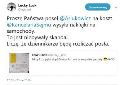 w.....s - Arlukowicz na koszt Sejmu wysyla propagandowe tresci xDDD

https://twitte...