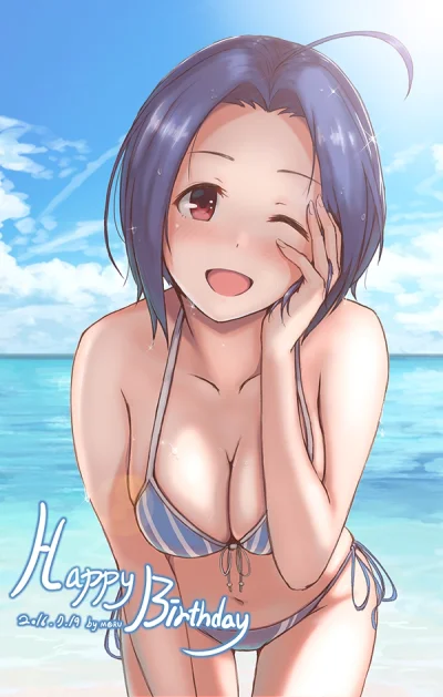 kedzior1916 - #randomanimeshit #idolmaster #azusamiura #swimsuit