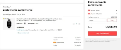 czajnapl - Smartwatch Xiaomi Huami Amazfit BIP za $43.99 [~173zł] z kodem CZARNY

#...