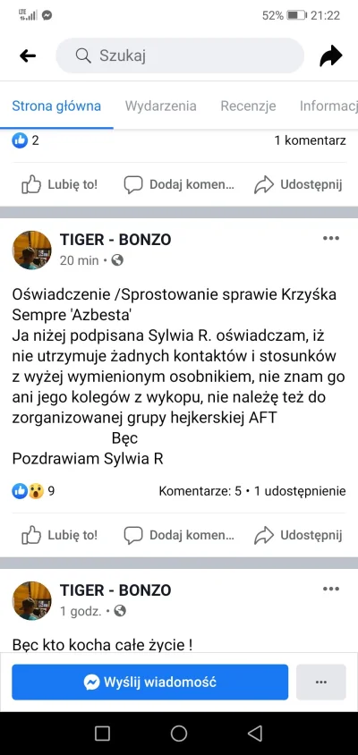 ZygmuntX19 - #bonzo
Widać Sylwia daje tigerowi ale robia to jawnie z ukrycia akat to ...