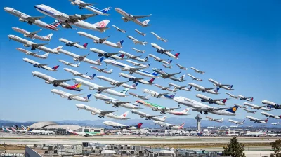 piszmaile - 8 godzin startów z lotniska LAX na jednym zdjęciu - być może było ale moż...