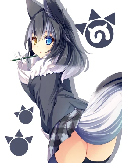 l.....f - #randomanimeshit #kemonomimi #kemonofriends #graywolf #okamimi #heterochrom...