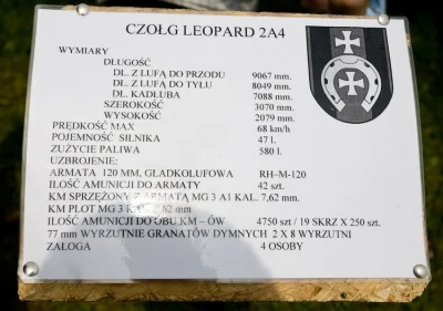 p.....2 - dane techniczne czołgu leopard 2A4