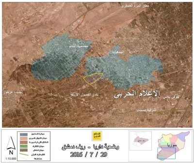60groszyzawpis - Obszary zajęte przez syryjską armię w Daraji w ostatnich dniach. Wie...