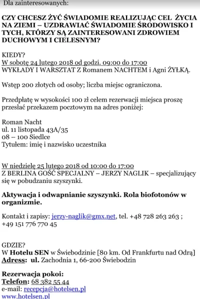SnuffMajster - Dostałem e-mail od pierwszych polskich holoterapeutów pana Romana NACH...