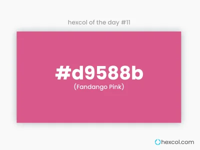 mk27x - Kolor heksadecymalny na dziś: 

#d9588b Fandango Pink Hex Color - na stroni...