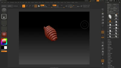 sprawa - Próbuję nauczyć się zbrush, chociaż podstaw. Oglądam tutoriale. Koleś sobie ...