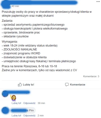 smilen23 - Zwykłe, najnormalniejsze ogłoszenie o prace, pomyślałem, że dodam na końcu...