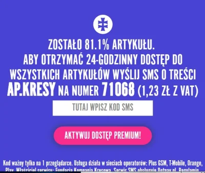 szurszur - Na kresy.pl zablokowali wszystkie teksty i trzeba wykupywać dostęp sms.
 ...