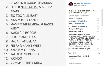 liniowyvatpit_cit - Na który utwór z nachodzącego albumu #6ix9ine czekacie najbardzie...