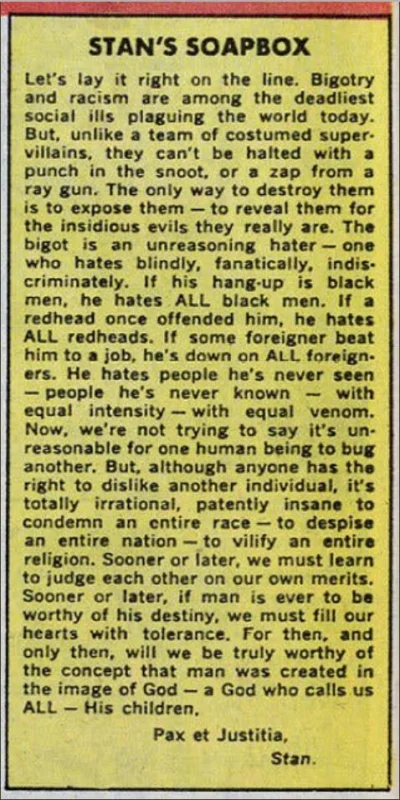 rzep - @JateHews: Już w 1968 Stan Lee sprzeciwiał się rasizmowi na łamach komiksów Ma...