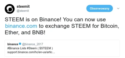 noisy - STEEM wszedł na Binance.

SPOILER

#kryptowaluty #steemit #steem