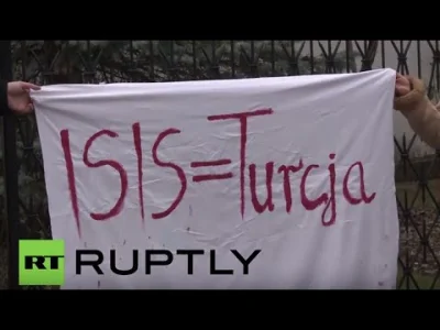HaHard - "Od Asada ręce precz..." 
Pro-rosyjskie protesty przed turecką ambasadą w W...