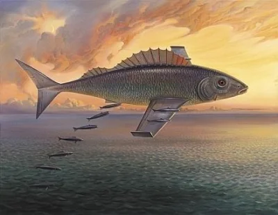 1988BaZyL - Vladimir Kush - Flying Fish
#malarstwo #obrazy #surrealizm