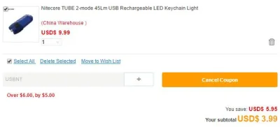 czajnapl - Latarka LED NiteCore T-Series 45LM w formie breloka ładowalna na micro USB...