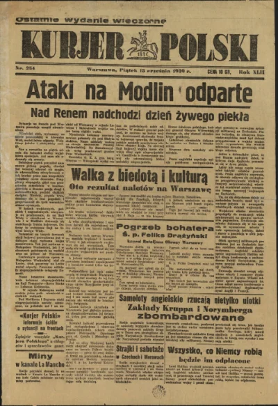 takitamktos - 15 września 1939 roku.

Wojska niemieckie zajęły Przemyśl i Białystok...