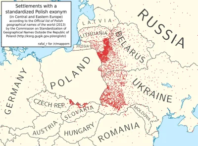 marcelus - #ciekawostki Mapa polskich egzonimów - czyli miejscowości posiadających sw...