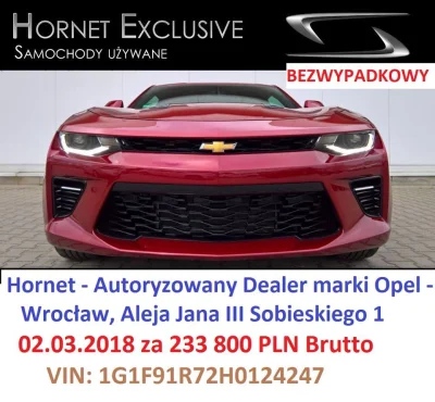 malinowydzem - "BEZWYPADKOWY Chevrolet Camaro 2SS 6.2 V8 455KM Automat Europa Full (o...