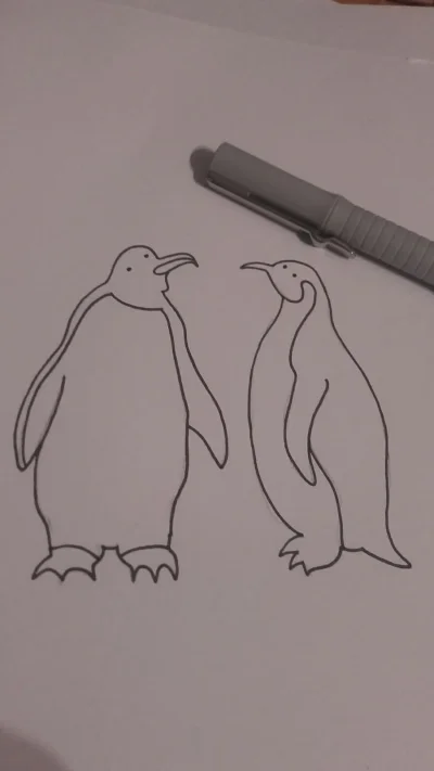 kvoka - > narysuj mi pingwina od frontu i z boku. W stylu minimalistycznym ( ͡° ͜ʖ ͡°...
