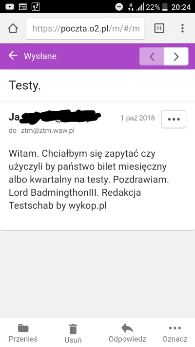 LordBadmigthonIII - Za namową kolegi @PatoPaczacz napisałem do Ztm Warszawa czy nie u...