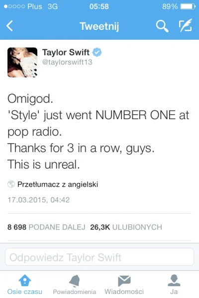 smutna_rzaba - A w polszy dopiero za 2 miesiące bedzie hitem w radio...
#taylorswift ...