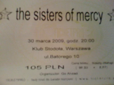 m.....i - Pierwszy bilet na #koncert The Sisters Of Mercy już jest :) #warszawa