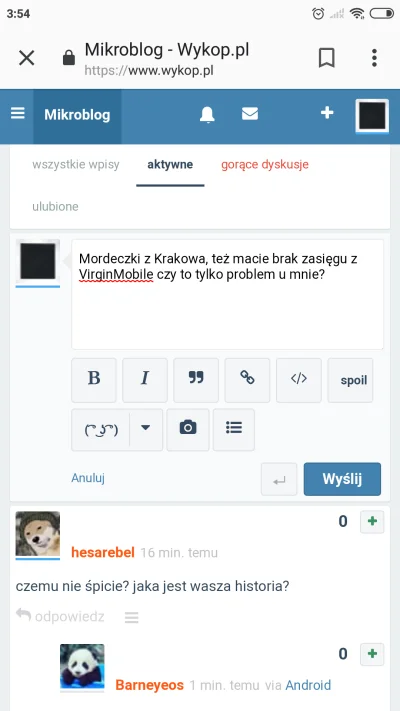 reeb - Mordeczki z Krakowa, też macie brak zasięgu z VirginMobile czy to tylko proble...