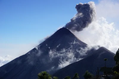bambaleon - Widok na aktywny wulkan Fuego. Wyprawa z 2018r. Zdjęcie zrobiłem ze zbocz...