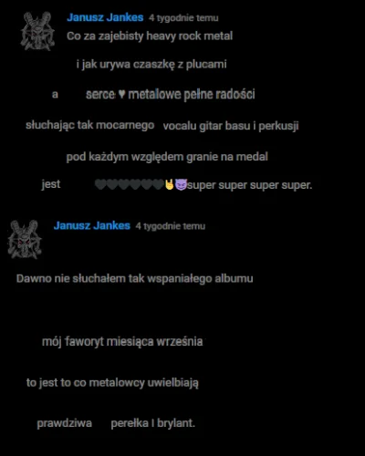 zielonymariuszek - #januszjankes
W odcinku 96 heavy metal, z domieszką rocka i doom,...