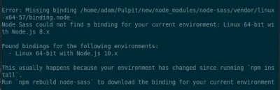 f.....d - Jakieś pomysły? Nie moge odpalic gulpa (╯︵╰,)
npm rebuild node-sass, npm r...