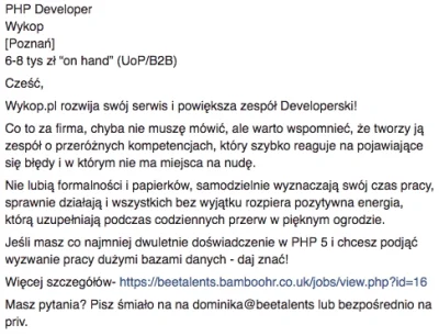 normanos - zew. firma rekrutacyjna ciągle podbija ogłoszenia z wypoka więc chyba ciąg...