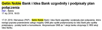 badtek - Idea Bank ma przejąć Getin Noble, a akcjonariusze Getin Noble za każdą akcję...