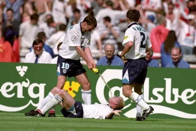 JanuszCzart_96 - Paul Gascoigne celebrujący bramkę na 2:0 w meczu Anglia-Szkocja na E...