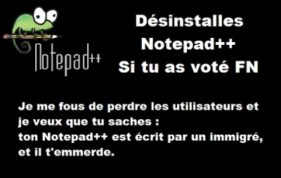 z.....4 - " Uninstall Notepad++ if you have voted for FN." główny autor notepada++ te...