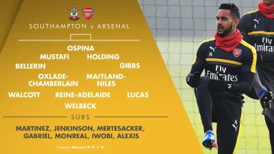 Pustulka - Skład Arsenalu na mecz z Southampton:
#mecz #arsenal #skladynamecz