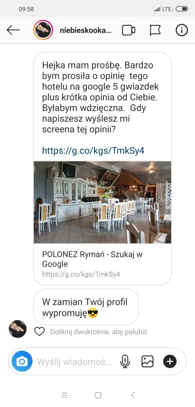 J.....7 - Wydaje mi się, czy hotel polonez ryman płaci instagramowym fejkom za nagaby...