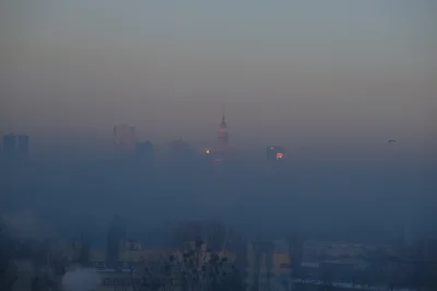 ToMaster - dzisiejszy mroźny i smogowy poranek w Warszawie